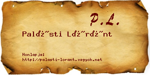 Palásti Lóránt névjegykártya